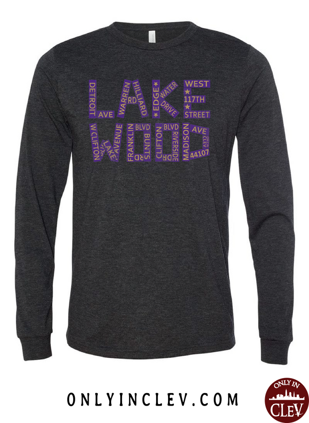 Lakewood Streets Design Long Sleeve T-Shirt - Only in Clev