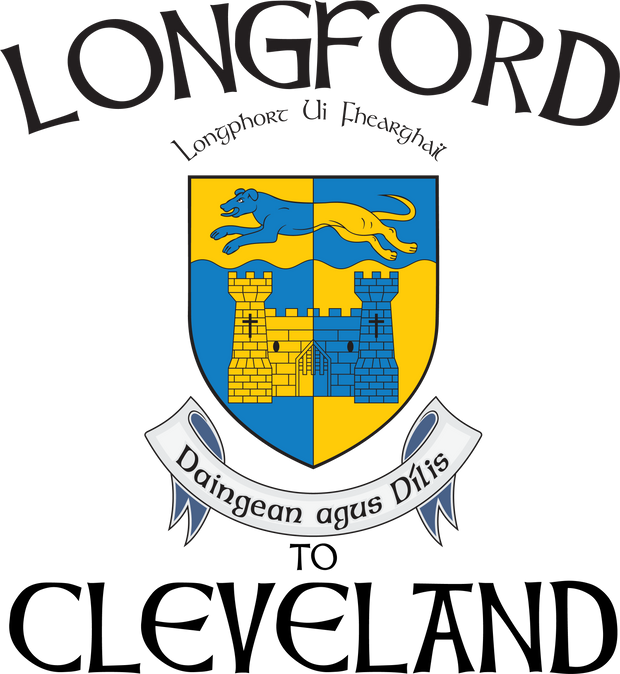 "Longford to Cle" Irish Counties Design on Gray