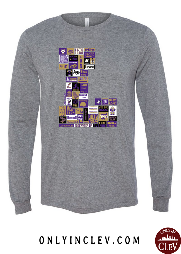 Lakewood Neighborhood Shirt "L Design" Long Sleeve T-Shirt - Only in Clev