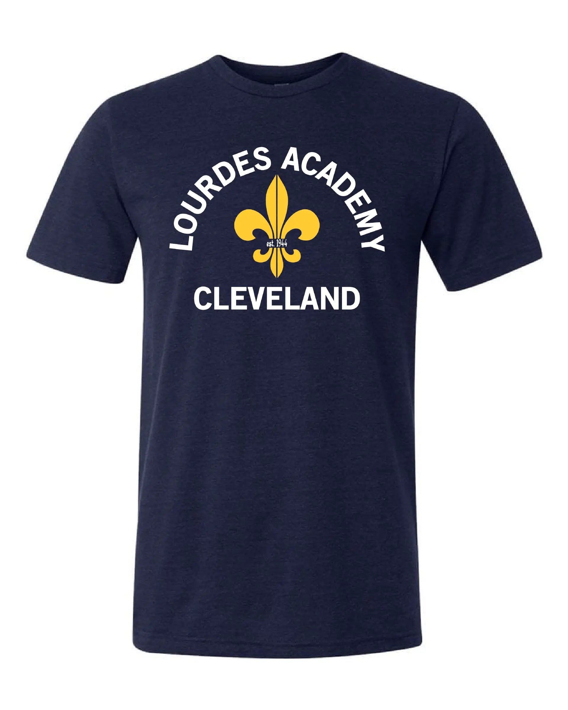 "Lourdes Academy" Design on Navy - Only in Clev 