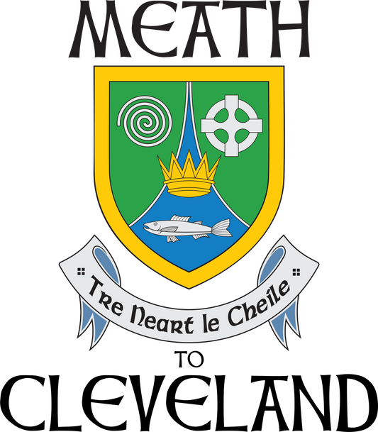 "Meath to Cle" Irish Counties Design on Gray - Only in Clev 