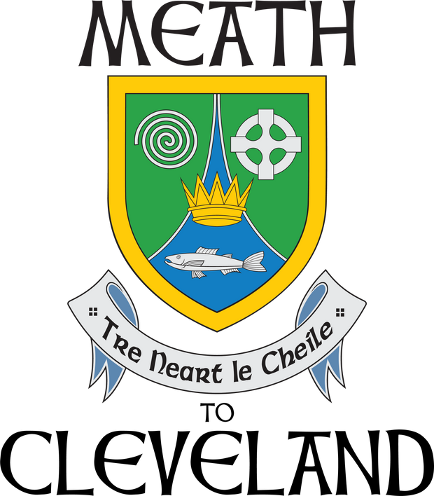 "Meath to Cle" Irish Counties Design on Gray
