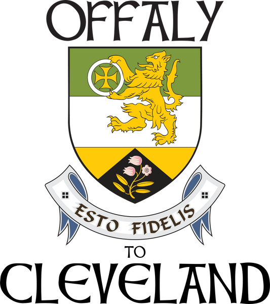 "Offaly to Cle" Irish Counties Design on Gray - Only in Clev 