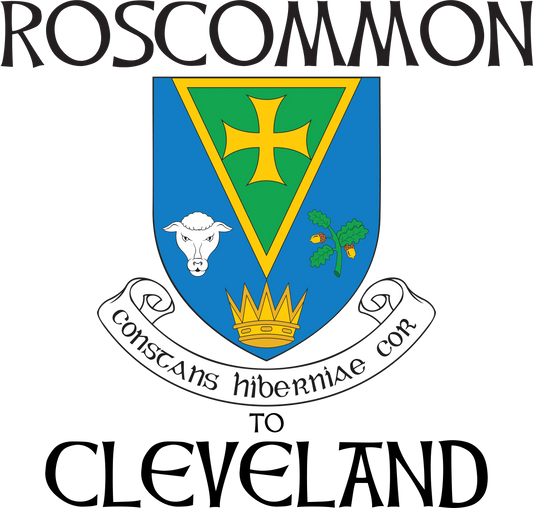"Roscommon to Cle" Irish Counties Design on Gray - Only in Clev 
