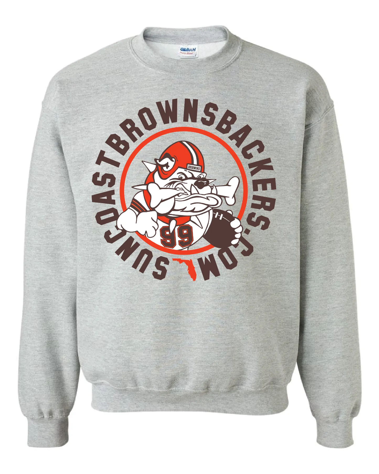 "Suncoast Browns Backers" Design on Gray - Only in Clev 3XL-Unisex-crew-sweatshirt