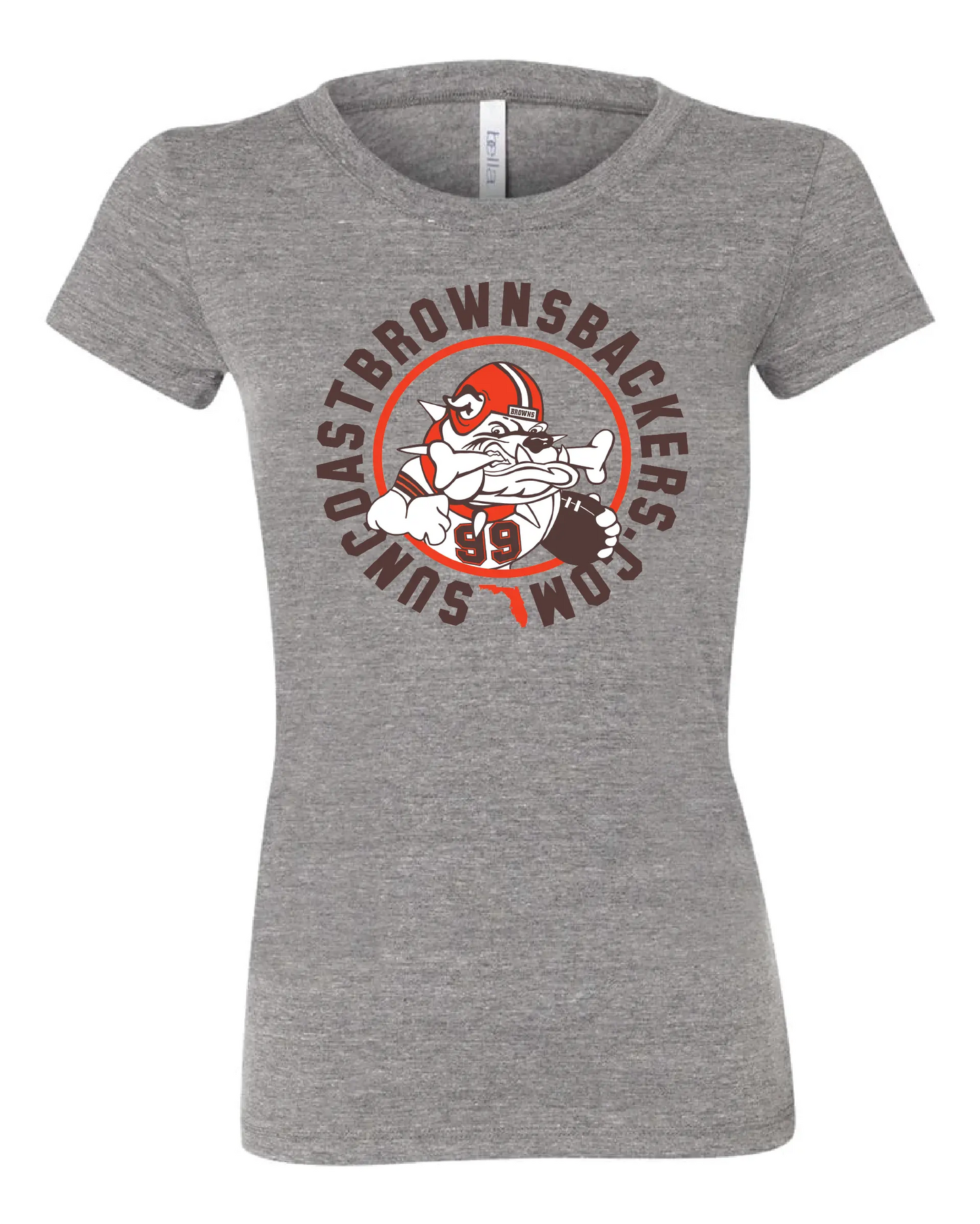 "Suncoast Browns Backers" Design on Gray - Only in Clev 3XL-Women-s-short-sleeve