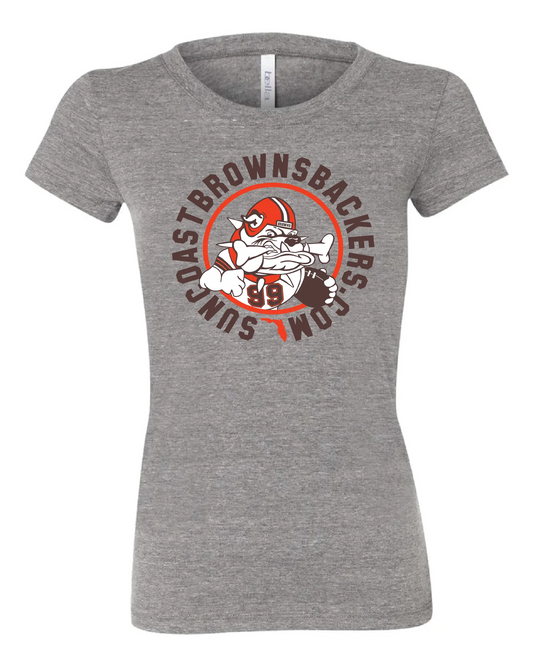 "Suncoast Browns Backers" Design on Gray - Only in Clev 3XL-Women-s-short-sleeve