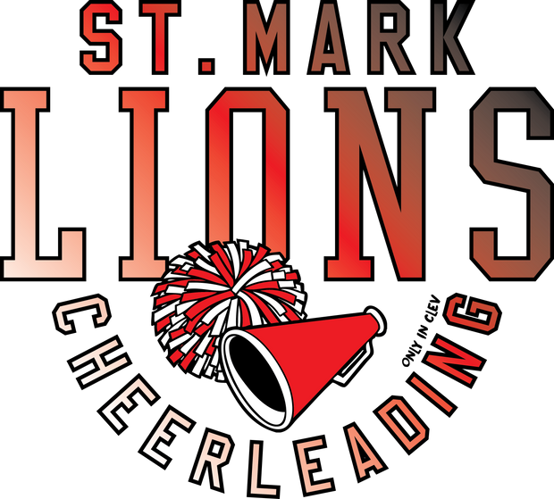 "St. Mark Lions Cheerleading" Design on Ash