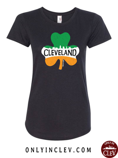 Cleveland Irish Shamrock Womens T-Shirt - Only in Clev