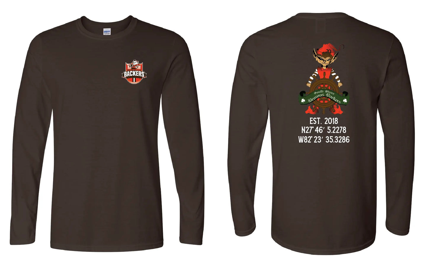 "South Shore Backers" Design on Brown - Only in Clev 3XL-Unisex-long-sleeve
