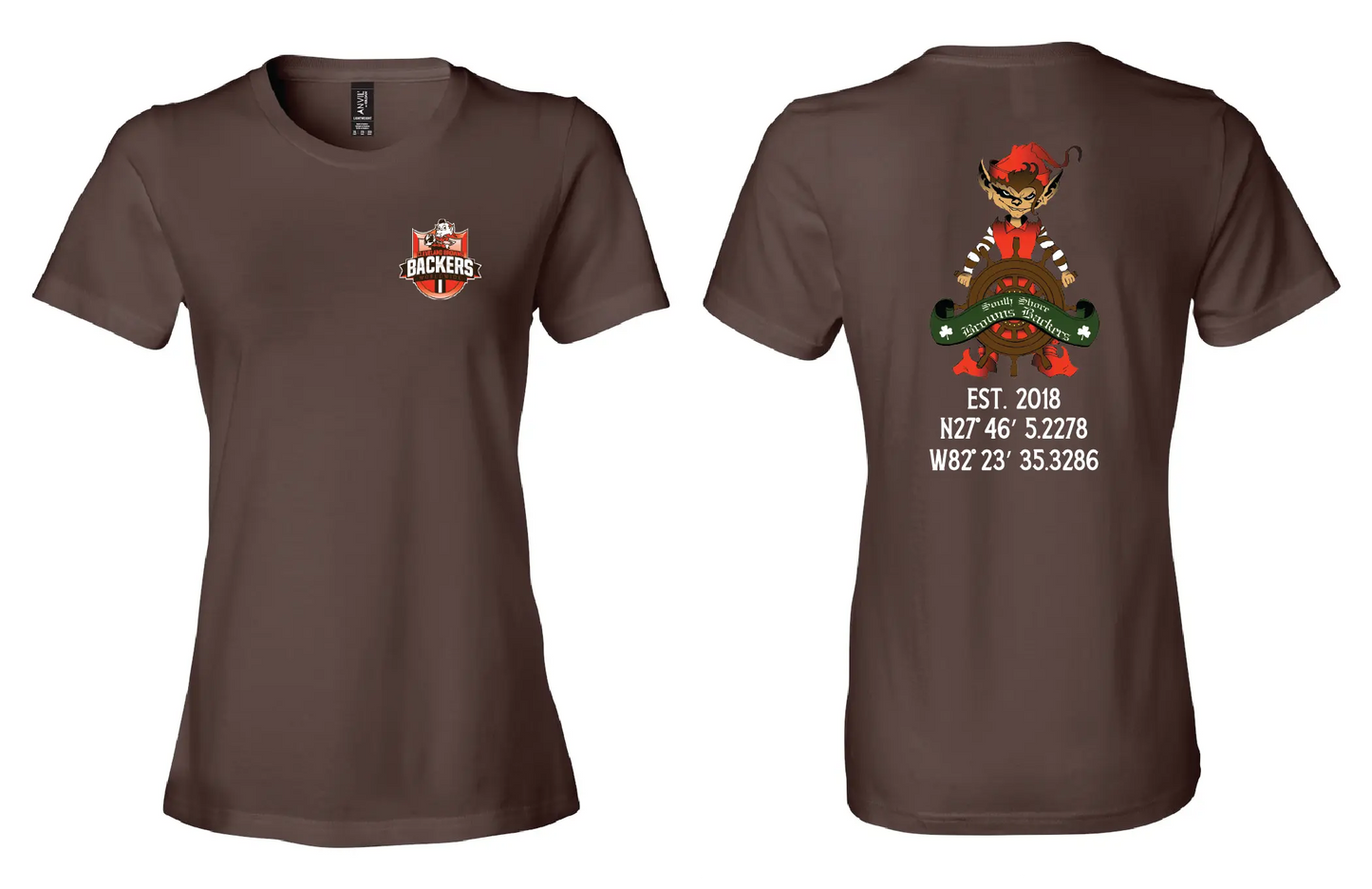 "South Shore Backers" Design on Brown - Only in Clev 3XL-Women-s-short-sleeve