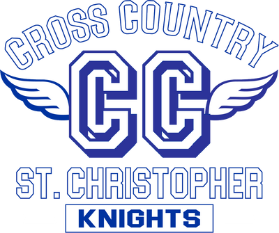 "St. Christopher Cross Country" Design on Royal Blue