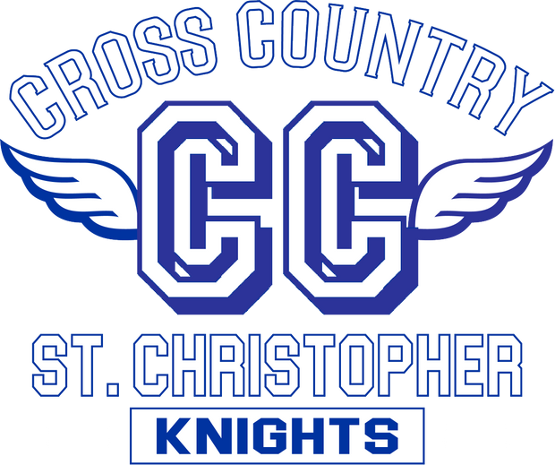 "St. Christopher Cross Country" Design on Royal Blue
