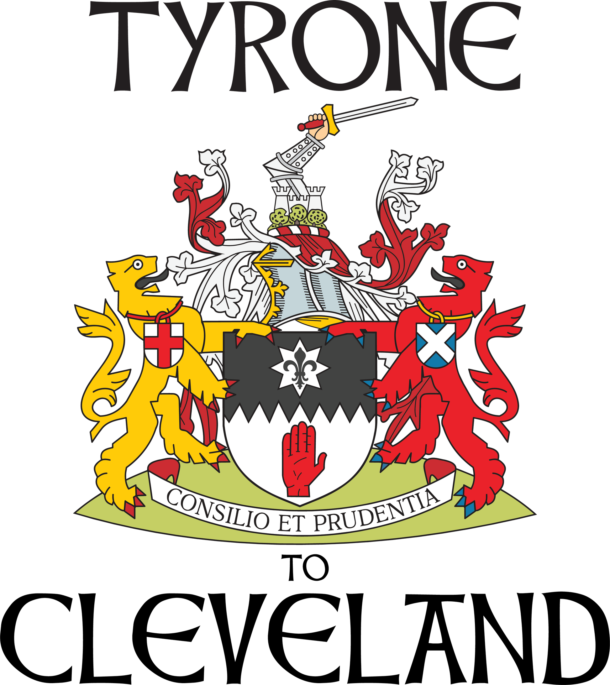 "Tyrone to Cle" Irish Counties Design on Gray - Only in Clev 