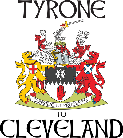 "Tyrone to Cle" Irish Counties Design on Gray