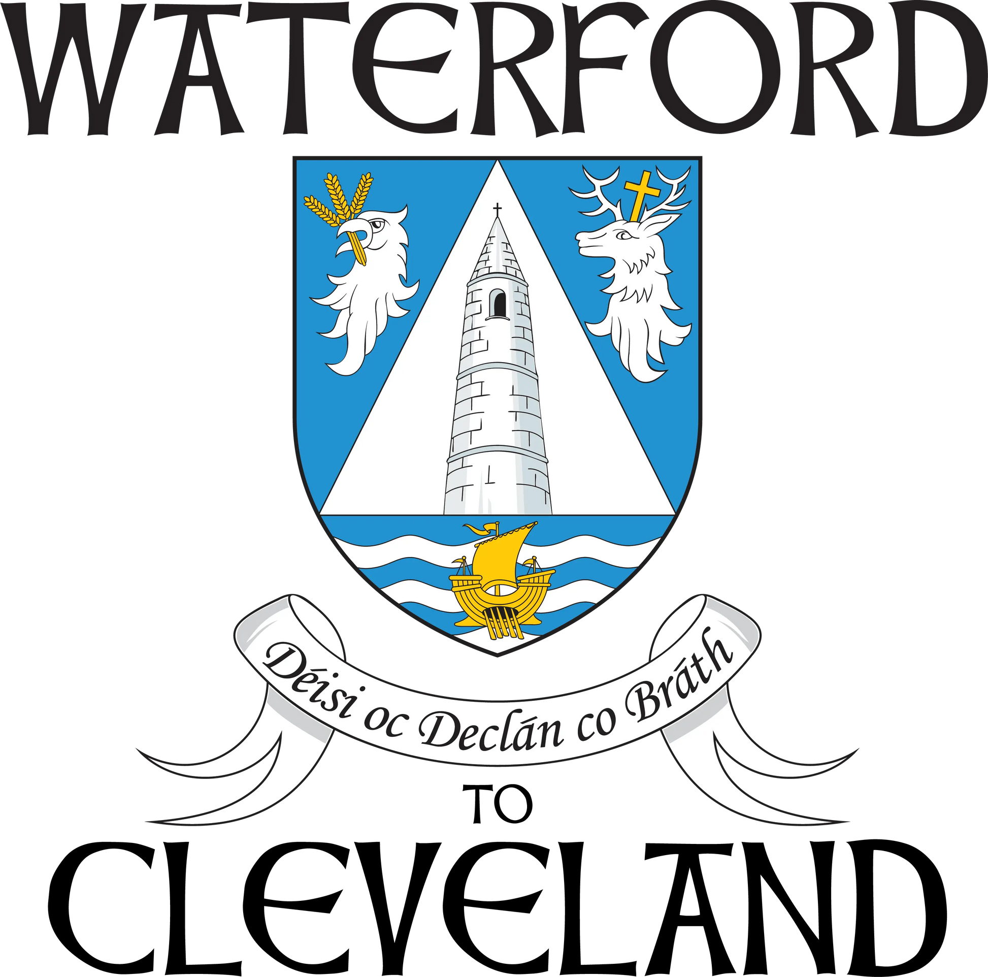 "Waterford to Cle" Irish Counties Design on Gray - Only in Clev 