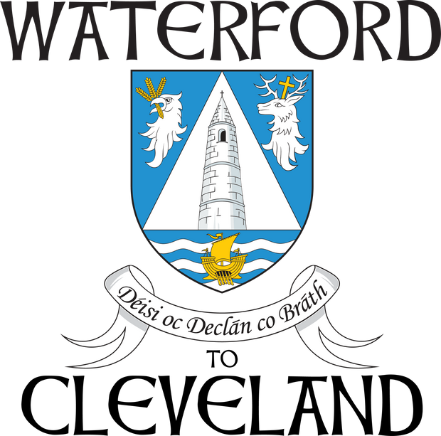 "Waterford to Cle" Irish Counties Design on Gray