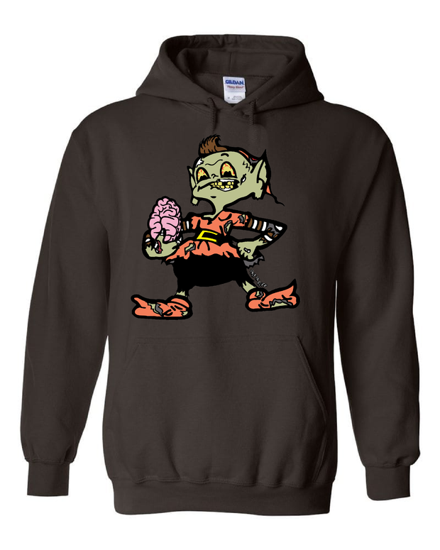 "Cleveland Zombie Elf" on Brown