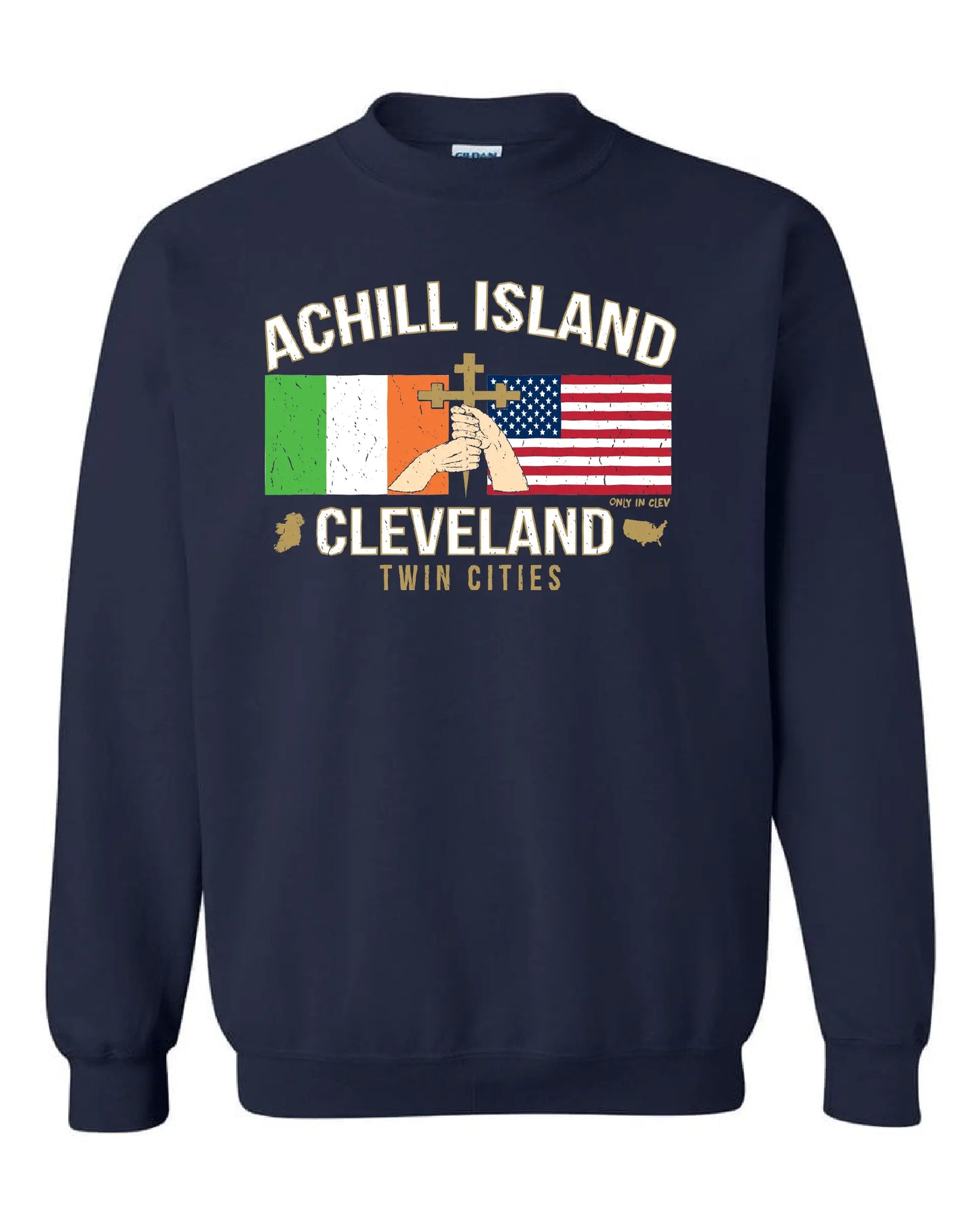 "Achill Island Twin Cities" design on Navy - Only in Clev
