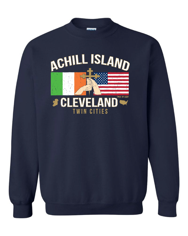 "Achill Island Twin Cities" design on Navy - Only in Clev