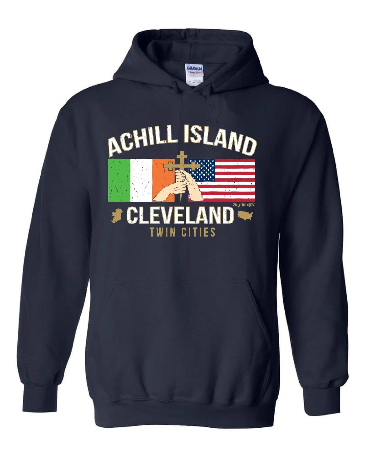 "Achill Island Twin Cities" design on Navy - Only in Clev