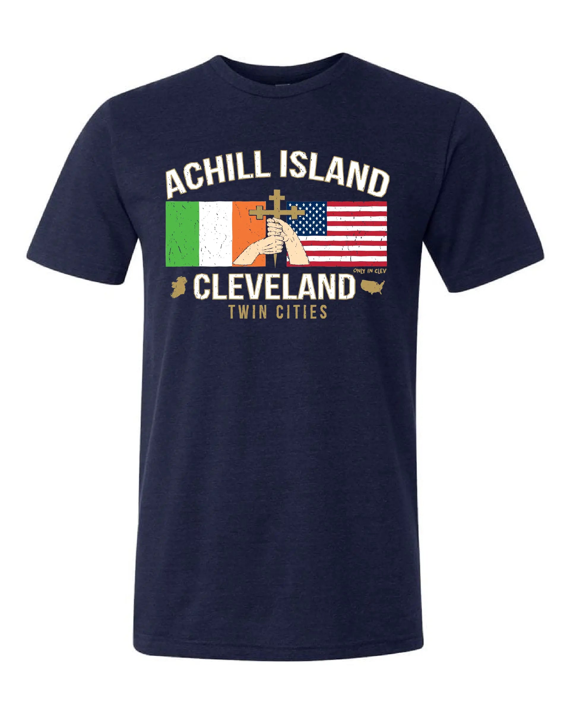 "Achill Island Twin Cities" design on Navy - Only in Clev