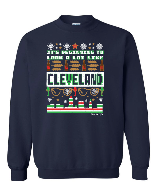 "Cleveland Christmas Design" on Navy