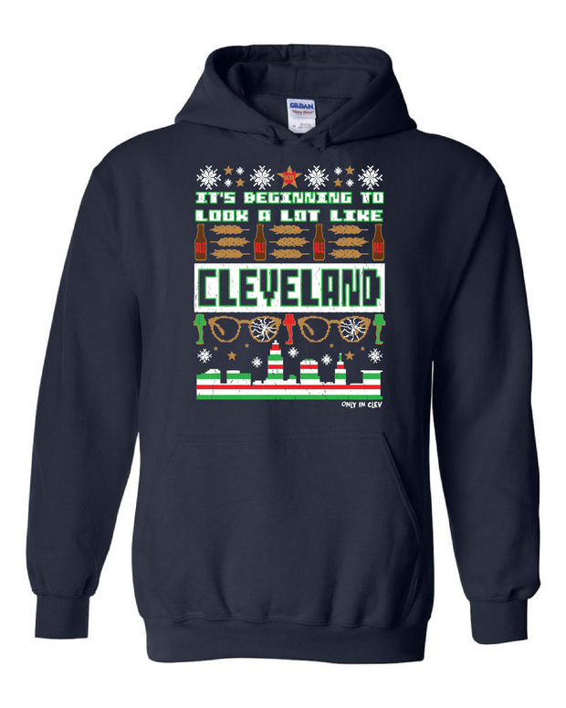 "Cleveland Christmas Design" on Navy