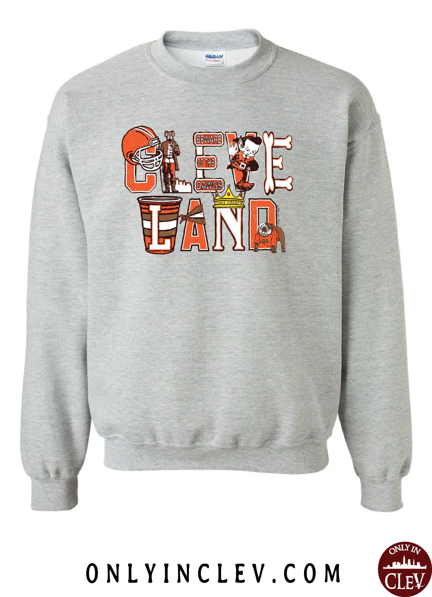 "Football Collage" on Gray - Only in Clev