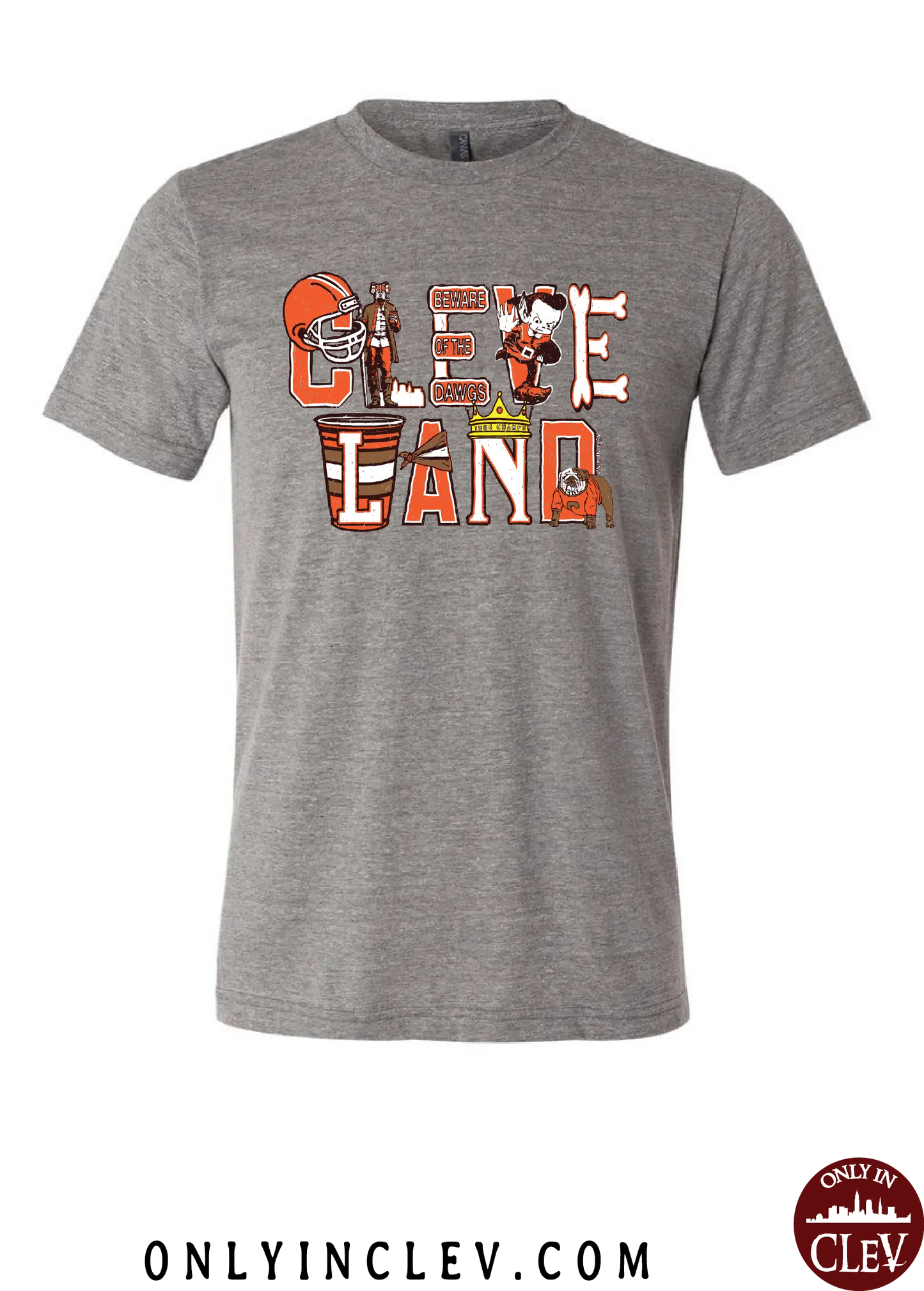 "Football Collage" on Gray - Only in Clev