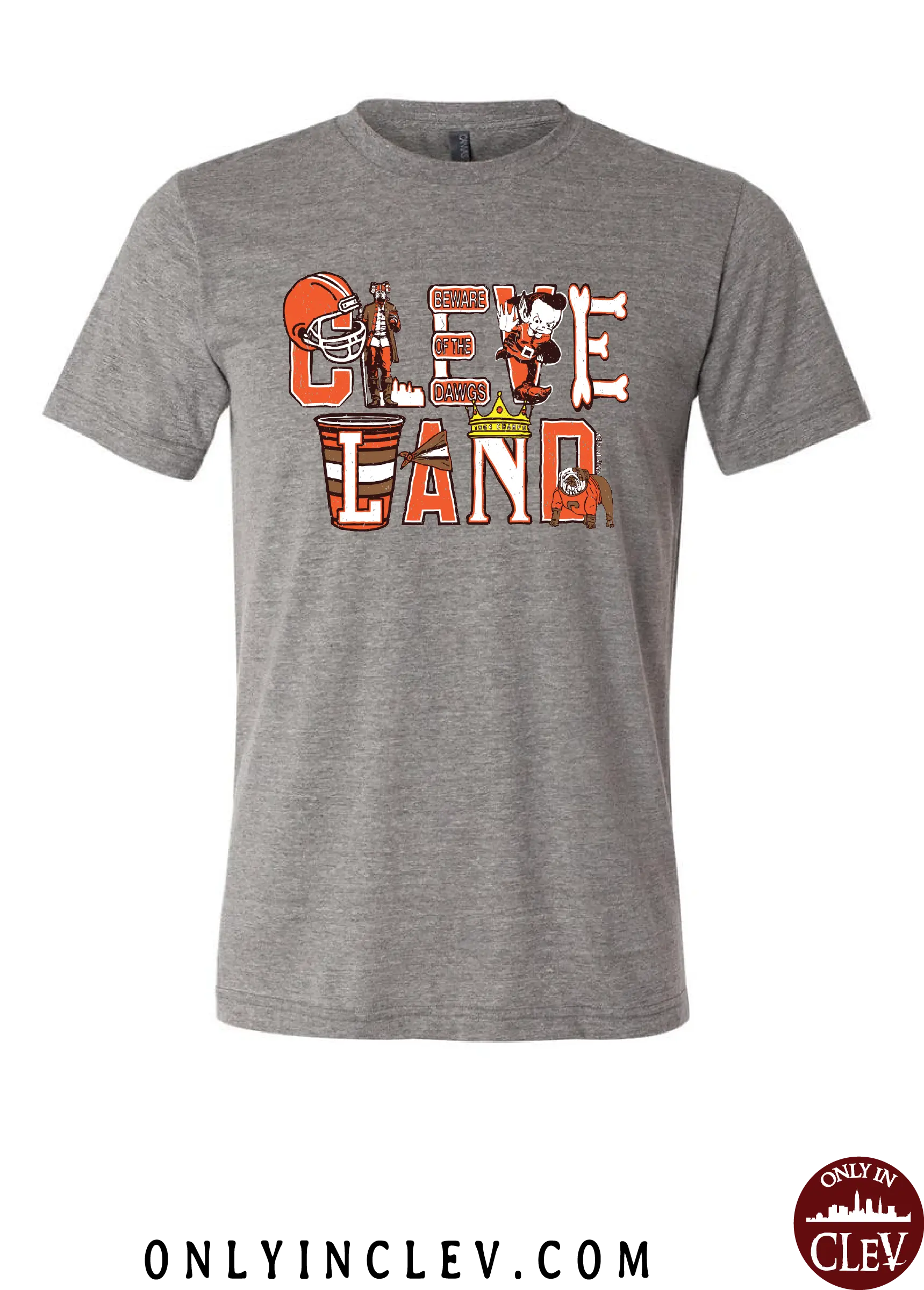 "Football Collage" on Gray - Only in Clev