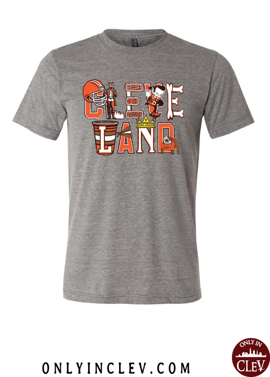 "Football Collage" on Gray - Only in Clev