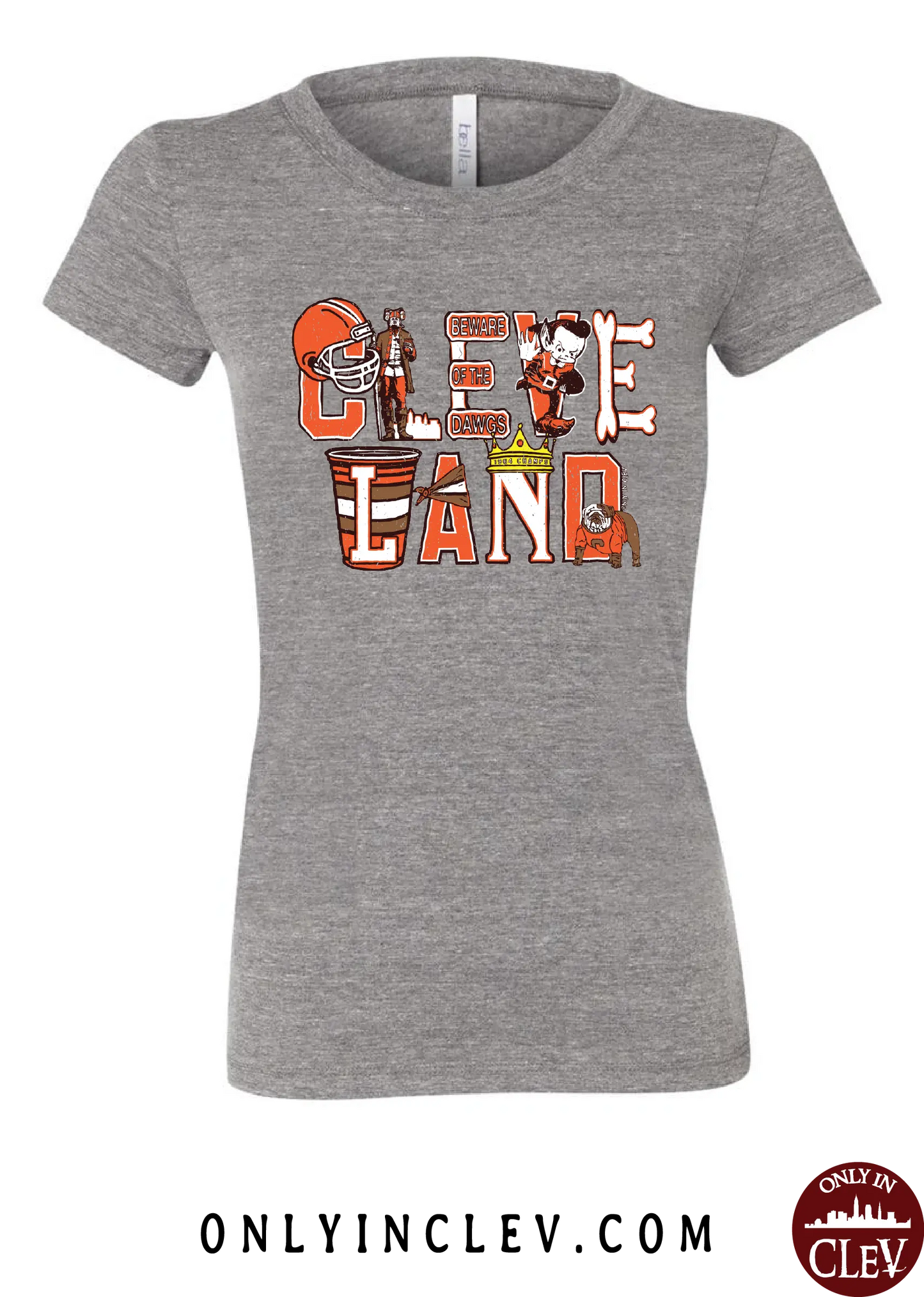 "Football Collage" on Gray - Only in Clev