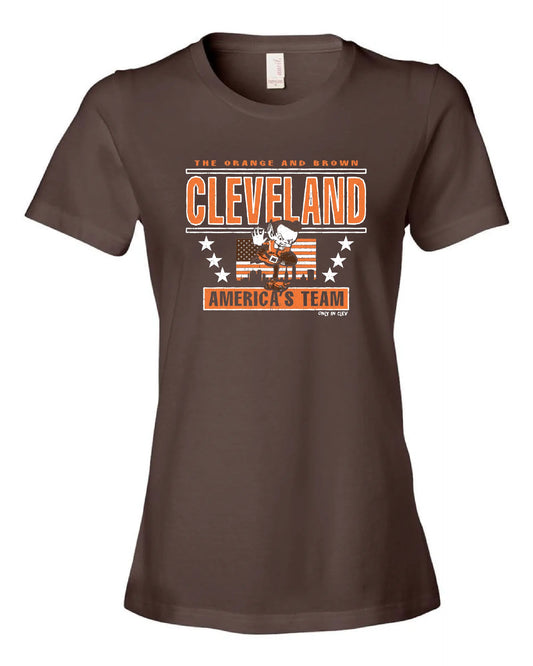 "America's Team" on Brown - Only in Clev 3XL-Women-s-short-sleeve
