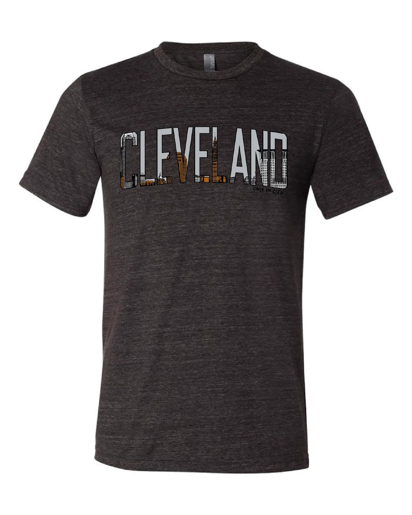 "Colorful Arched Skyline Design" on black. - Only in Clev