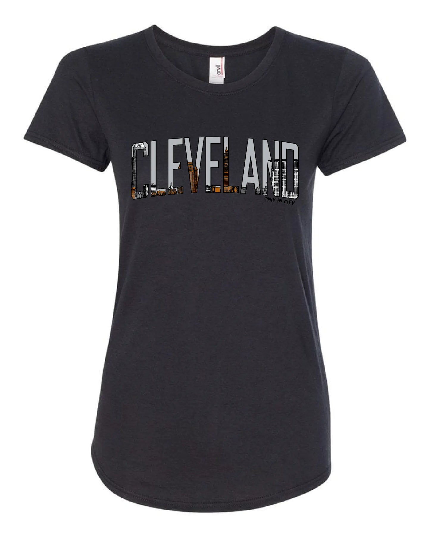 "Colorful Arched Skyline Design" on black. - Only in Clev