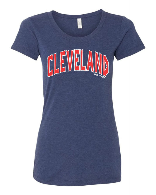 "Arched Cleveland" Baseball Design on Navy - Only in Clev