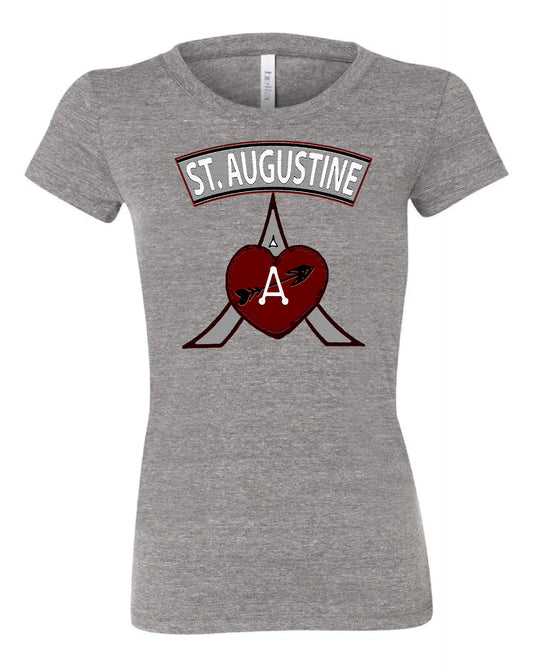 St. Augustine Academy (Gray) Arrow Design on Gray - Only in Clev 2XL-Women-s-Short-Sleeve-T-Shirt