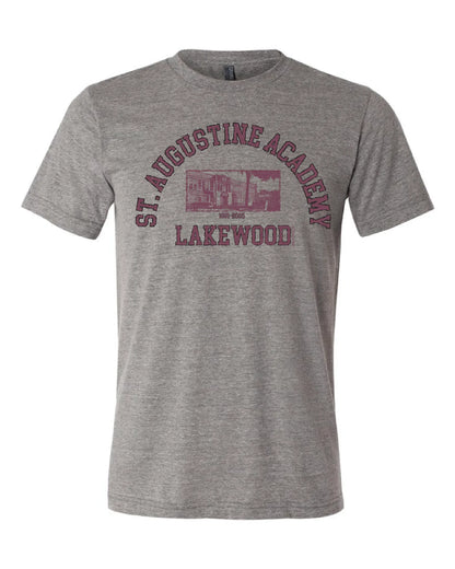 Maroon "St. Augustine Academy" Design on Grey - Only in Clev 3XL-Men-s-Short-Sleeve-T-Shirt