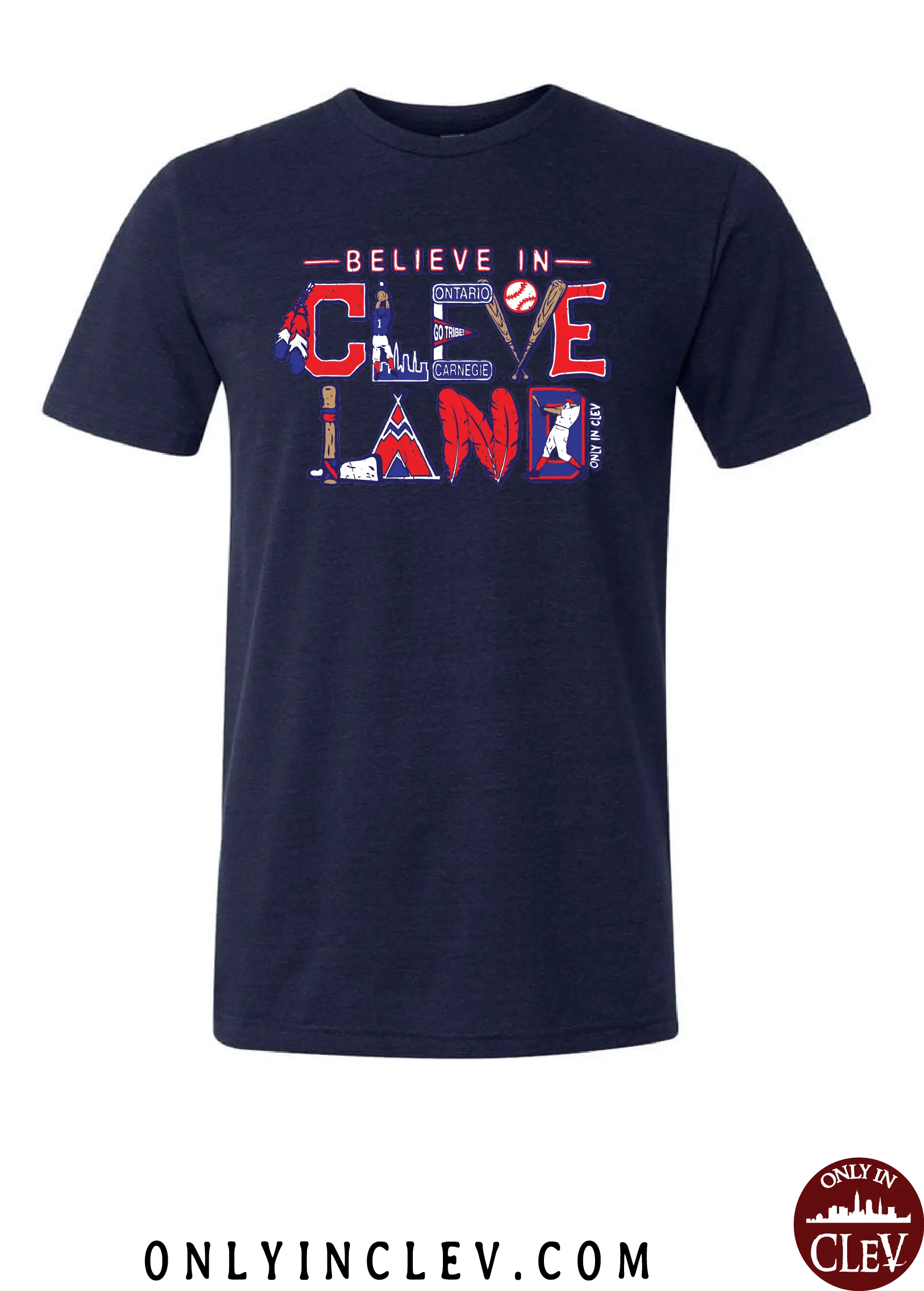 "Believe in Cleveland Baseball" on Navy - Only in Clev