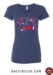 "Believe in Cleveland Baseball" on Navy - Only in Clev