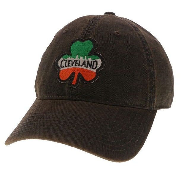 Cleveland Shamrock on Washed Black Hat - Only in Clev