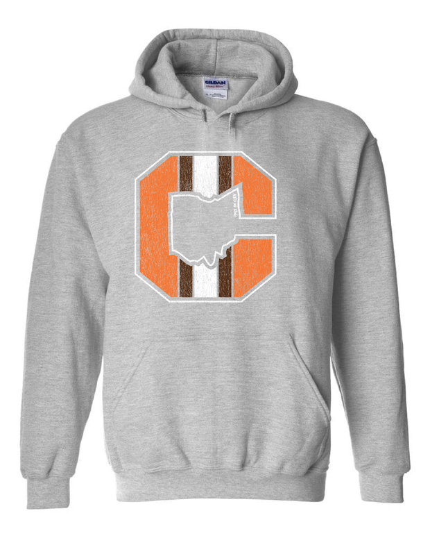 "Block C Striped Solid" on Gray - Only in Clev