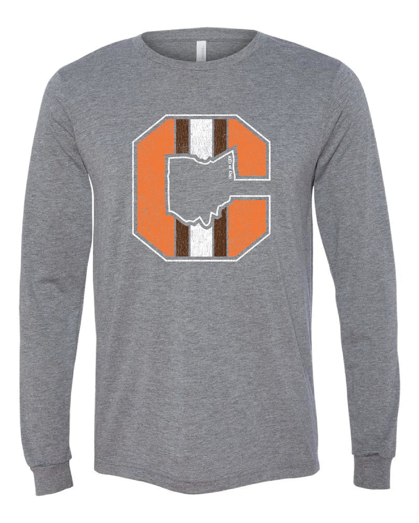 "Block C Striped Solid" on Gray - Only in Clev