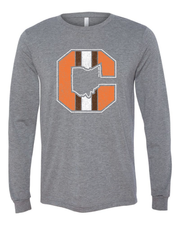 "Block C Striped Solid" on Gray - Only in Clev