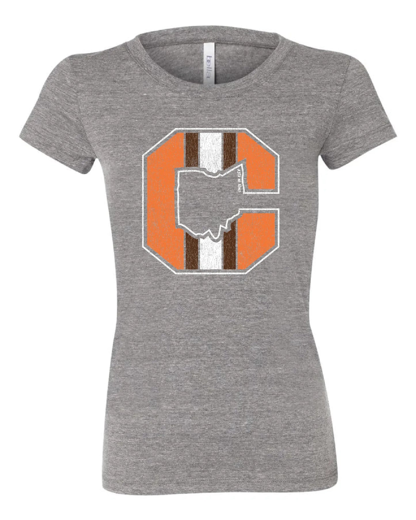 "Block C Striped Solid" on Gray - Only in Clev