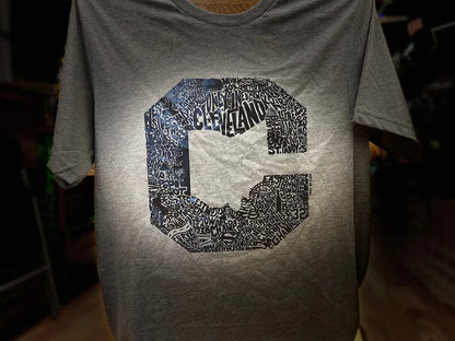 "Block C" Only in Cleveland Design" on Gray - Only in Clev