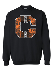 "Block C Striped Vintage Design" on Black - Only in Clev