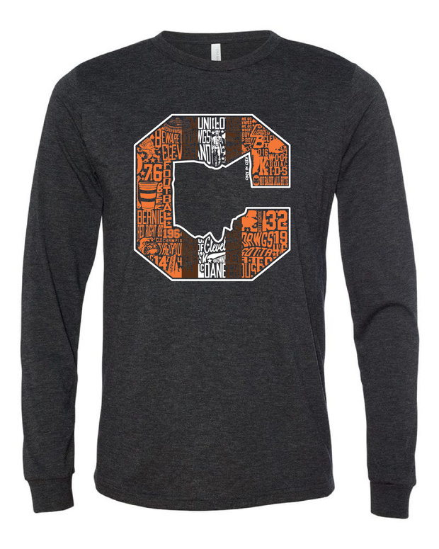 "Block C Striped Vintage Design" on Black - Only in Clev