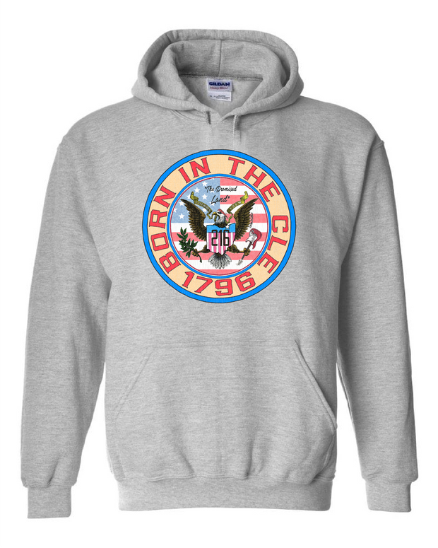 "Born in the Cle"" design on Gray